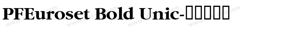 PFEuroset Bold Unic字体转换